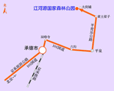 辽河源国家森林公园路线图